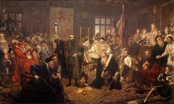 Union of Lublin of 1569, by Jan Matejko, 1869, oil on canvas, 298 × 512 cm., National Museum, Warsaw.