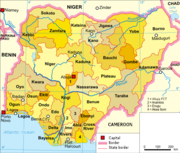 Map showing Nigerian states