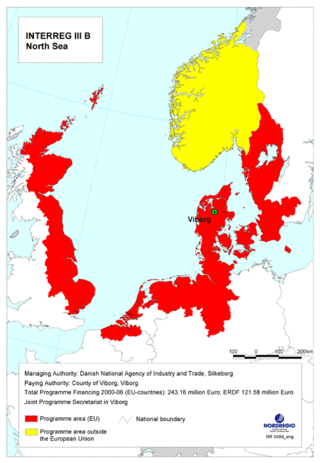 A contemporary transnational Euroregion encompasses the North Sea countries.