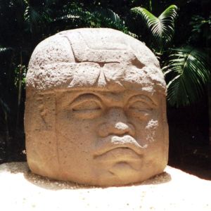 Monument 1, one of the four Olmec colossal heads at La Venta. This one is nearly 3 meters tall