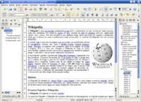 OpenOffice.org 2 for Linux editing an HTML document