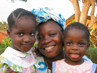 SOS mother and two girls, Gab, Guinea-Bissau